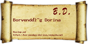 Borvendég Dorina névjegykártya